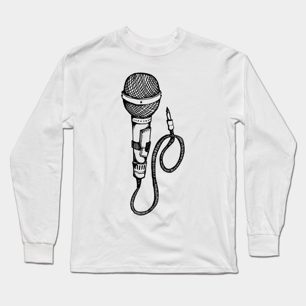 microphone Long Sleeve T-Shirt by TKDoodle